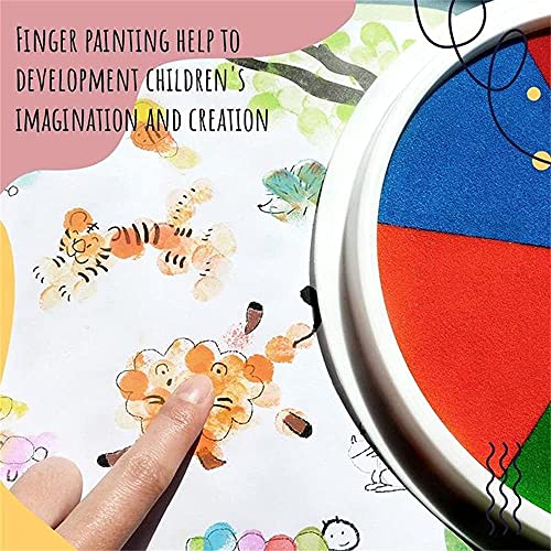 2pcs Finger Picture Pad Funny Finger Painting Kit,Washable Finger Paint DIY Ink Pad Mud,Painting Kids Early Learning Toy（6 Colors + 12 Colors）