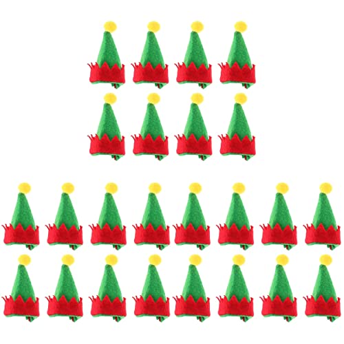 36 unids mini elfo de Navidad tapas diseño Lollipop sombreros decoraciones no tejido caramelo embalaje sombreros suministros de Navidad para la tienda del hogar
