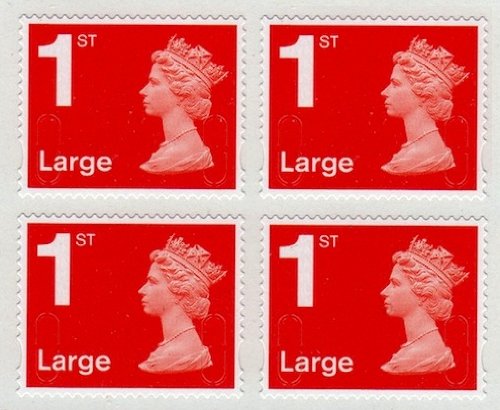 4 x 1st Clase Rojo Machin Definitivo 2013 Grande Booklet Autoadhesivo Presentación Cupones de Coleccionable