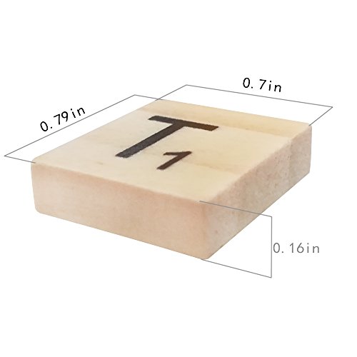 500 azulejos de letras de madera, letras de Scrabble para manualidades, decoración de regalo de madera para hacer posavasos de alfabeto y crucigrama Scrabble