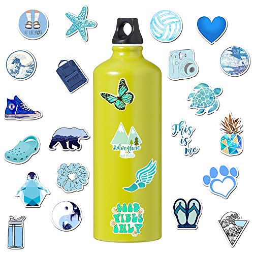 85 PCS Cute azules Vinilo Pegatinas VSCO Girls Water Bottle Stickers para movil Botellas de Agua Coche Moto Pared Bicicleta Ordenador Equipaje No-Duplicate Sticker(Azul)