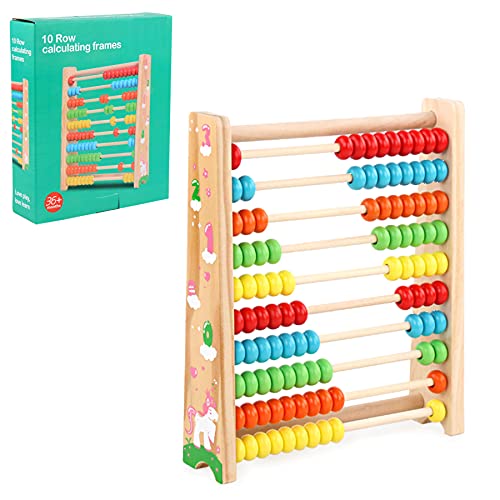 Ábaco de Madera, Juguete Montessori, Abacus Rake Slider,Matemáticas con 100 cuentas de madera, Juguete infantil, , Regalo para niños,Juguetes Educativos de Matemáticas Abacos para Niños