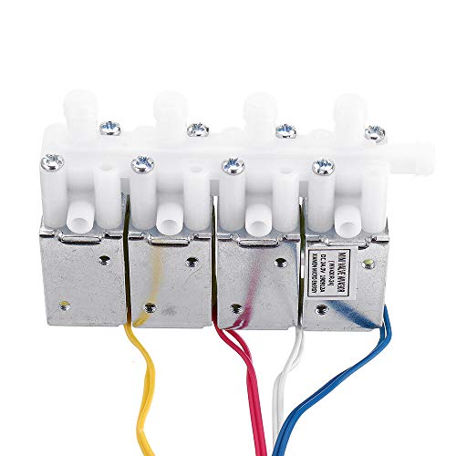 Accesorios electrónicos de bricolaje, Válvula de control de aire de cuatro vías de 4 vías, interruptor de válvulas de solenoide de control independientes, para kit de riego inteligente automático