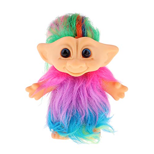 Almencla Figuras Coloridas de La Casa de Muñecas 2pcs Vintage Lucky Troll Dolls Colecciones Regalos