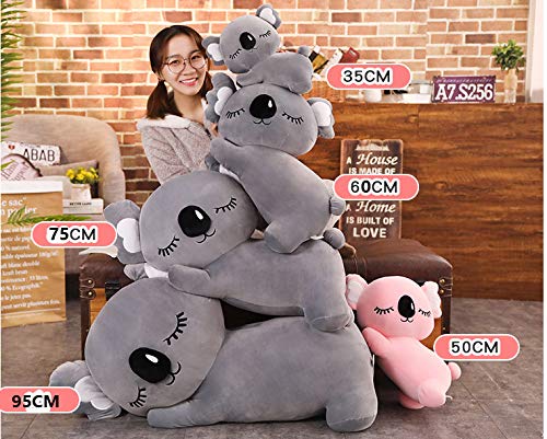 Almohada de Navidad, idea de regalo para niños, peluche, peluche, peluche, peluche, peluche, decoración para habitación de niña, niño, grande, koala XXL, color rosa, 50 cm