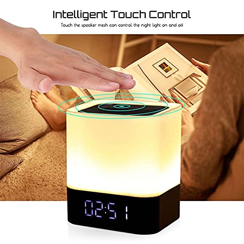Altavoz Bluetooth inalámbrico con lámpara de cabecera con control táctil,lámpara de mesa con sensor táctil LED inteligente y portátil,luces nocturnas cambiantes multicolores RGB regulables for home