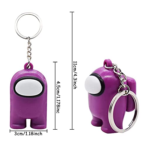 Among Us Llavero,CYSJ 6 PCS Entre Mini Llaveros Pendientes Nosotros Muñeca Juguete Entre Juegos de Personajes Llave Colgante Decoración