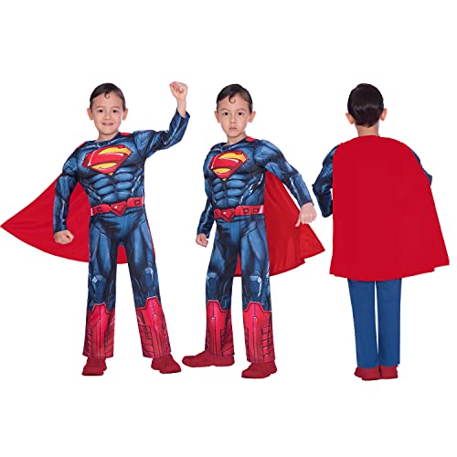 Amscan 9906197 Disfraz clásico de Superman para Halloween de 3 a 4 años