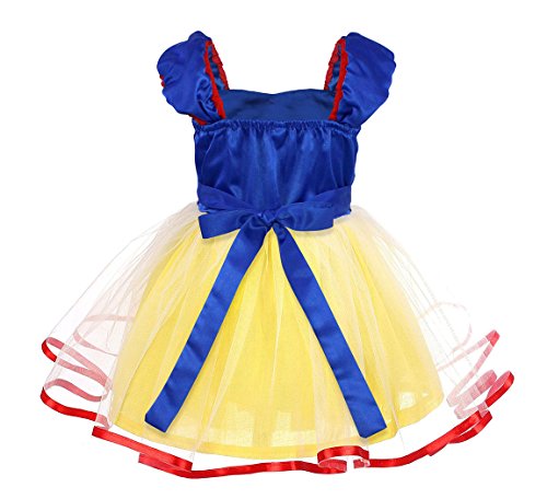 AmzBarley Disfraz Vestido Princesa Blancanieves Niña Tutu Ceremonia,Traje Niña,Disfraz Infantil Fiesta Carnaval Cosplay Halloween con Accesorios, 1-2 Años
