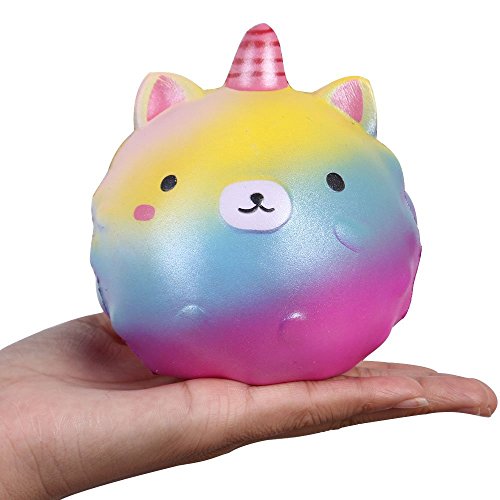 Anboor 4.3 "Squishies Unicorno Panda Jumbo Crecimiento Lento Kawaii Perfumado Suave Colorido Animal Squishies Juguetes Color al Azar, 1 Pcs
