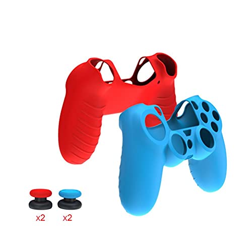 Asotagi Juego de 3 piezas compatibles para PS4 Controller Grips antideslizante silicona funda juego accesorios con funda de silicona y 2 tapas basculantes
