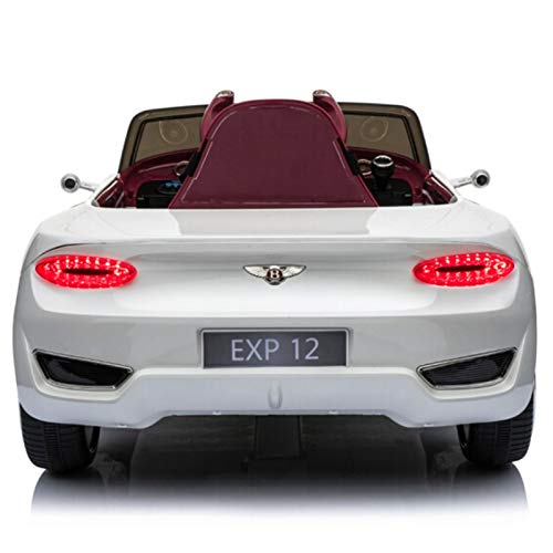 ATAA Bentley Exp12 Coche de batería para niños - Blanco- Coche eléctrico para niños y niñas con batería 12v y Mando para Padres