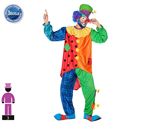Atosa Disfraz Payaso Hombre Adulto Retales Arcoiris M
