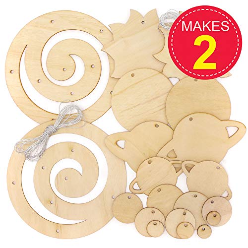 Baker Ross Kits de móviles del Sistema Solar de Madera para manualidades infantiles, Paquete de 2