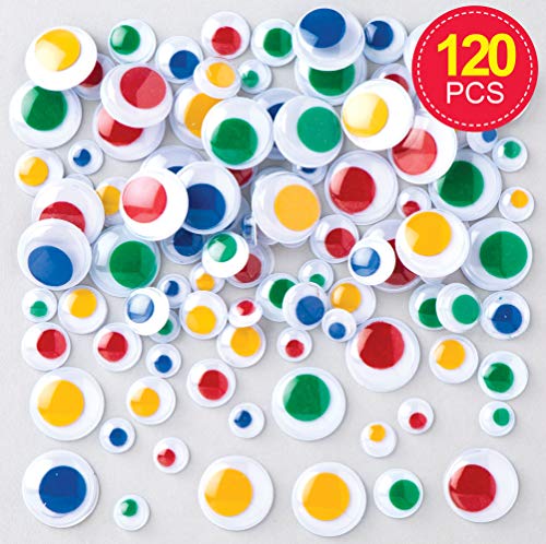 Baker Ross- Ojos móviles autoadhesivos de Colores (Pack de 120) para Manualidades Infantiles