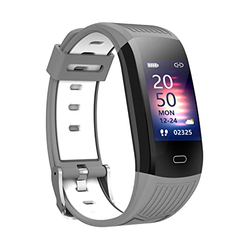 Baoblaze Reloj Inteligente para Teléfonos Android Y Teléfonos iOS, Compatible con IP68, Natación, Impermeable, Reloj Inteligente, Rastreador de Ejercicios, Rel - Gris Blanco