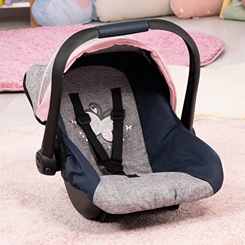 Bayer Design- EasyGo Silla de Coche para muñecas, Color Gris, Azul, Rosa (67927AA)