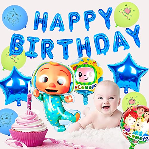 BESTZY Decoraciones para Fiestas Temáticas, Globos para Fiestas de Cumpleaños para Niños, Globos de Papel de Aluminio, Niños y Baby Showers (Azul)