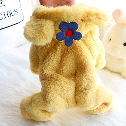 B/H Invierno Abrigo de Perro para Perros pequeños,Ropa para Perros Ropa de otoño e Invierno, Ropa Acolchada de algodón de Cuatro Patas con Flores, además de Terciopelo para Mantener el Calor-X-Small