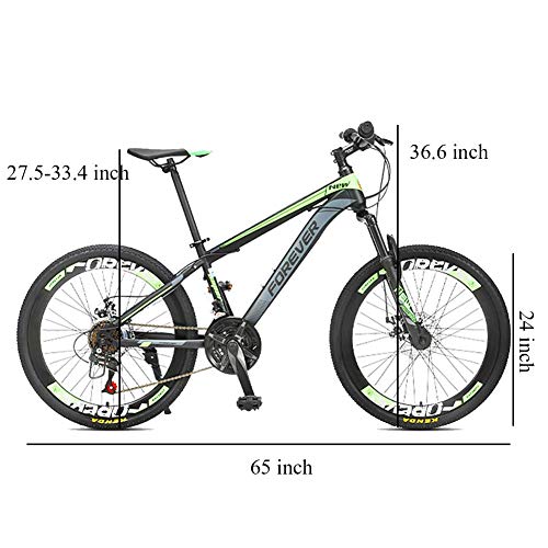 Bicicletas de montaña, 24 niños velocidad Doble Disco de freno de bicicleta de montaña, el marco de acero de carbono de alta, Niños Niñas hardtail bicicleta de montaña, rojas, 24 pulgadas lalay