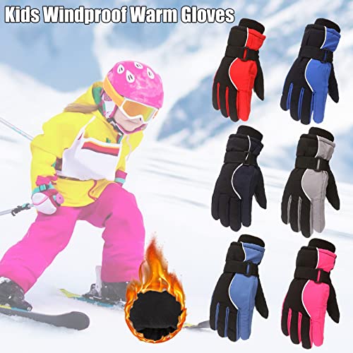 BIKETAFUWY Guantes de esquí para niños, guantes de invierno, guantes cálidos, traje de nieve, guantes de nieve, regalo de cumpleaños para niños de 5 a 10 años