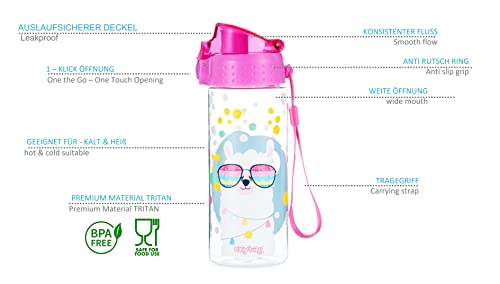 Botella de agua para niños a prueba de fugas, ligera, de Tritan, sin BPA, 500 ml, para escuela, guardería, deportes (Lama)