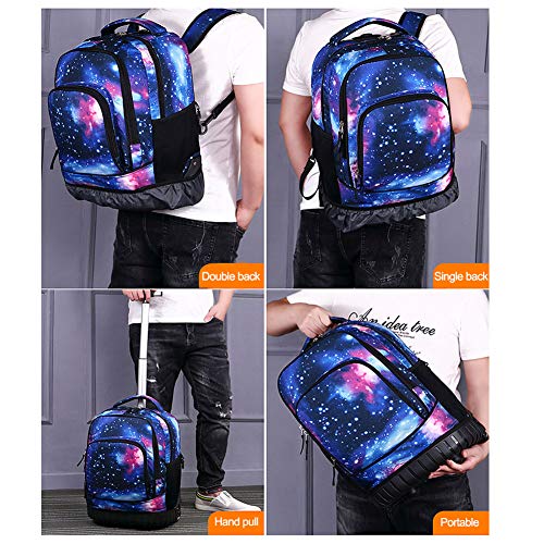 BOZONLI Bolsas Escolares Mochilas Escolares con Ruedas, Mochila Trolley Mochila Ruedas Equipaje Infantil niños Cabina de Equipaje Maleta Trolley para Niñas y Niños