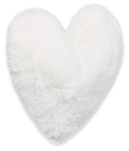 Brandsseller - Cojín con forma de corazón (40 x 30 cm), color blanco