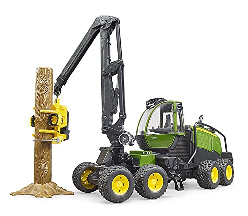 Bruder John Deere 1270G Harvester 02135 - Maqueta de Juguete con 1 Tronco