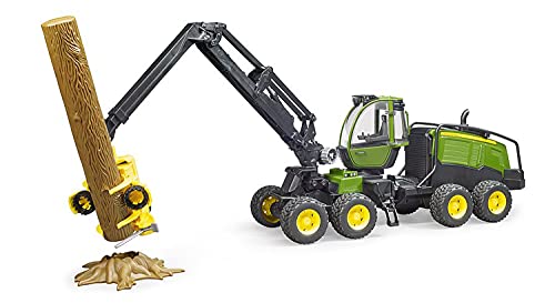 Bruder John Deere 1270G Harvester 02135 - Maqueta de Juguete con 1 Tronco