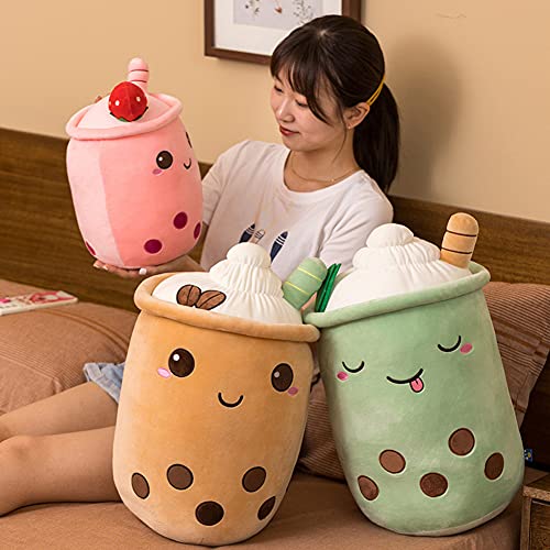 Bubble Tea Peluche de Boba, muñeca de peluche, cojín para abrazar, taza de té, cojín de peluche, juguete para niños, con dibujos animados, regalo de cumpleaños para niñas, niños, 50 cm