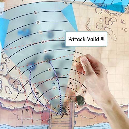 Byhoo Spell AOE Daños Plantilla DND Área Efecto Marcadores Actualizados 60ft AOE área Dañada Medida Herramienta Mesa Estera del Juego Accesorios para Dungeons and Dragons 5E Pathfinder y Otros TTRPGs