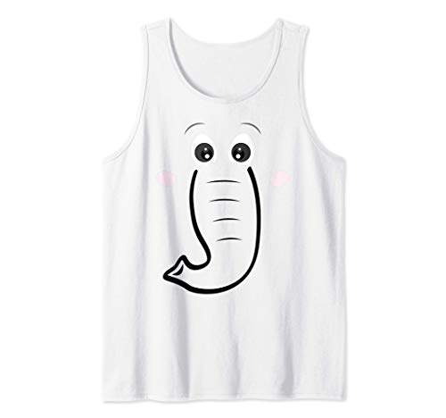 Cara de Elefante Estilo Caricatura Disfraz de Halloween Fáci Camiseta sin Mangas