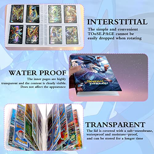 Carpeta Pokemon Tarjetas, Album de Tarjetas, Álbum Pokemon, Fundas Protectoras de Pokemon, Álbum tarjetas Pokémon, Pokemon Comercio Tarjeta Álbum, Sostiene Hasta 240 tarjetas (D)