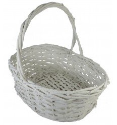 Cesta de Mimbre Blanca para Detalles, Regalos y Recuerdos de Bodas - Cestas de Mimbre para Detalles de Boda, Bautizos, Comuniones. Cestas para llevar Regalos, regalitos recuerdos detalles Baratas