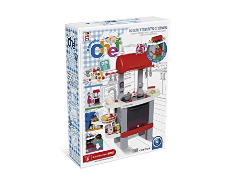 Chicos - Cocina BBQ 2 en 1, Color Rojo (Fábrica de Juguetes 85003)