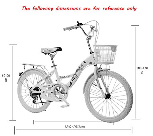 CivilWeaEU- Bicicletas para niños, 6-8-10-14 año Viejo Carro de bebé 20/22 Pulgadas niña Colegiala señora Bicicleta (Color : White Tire, Tamaño : 20 Inches)