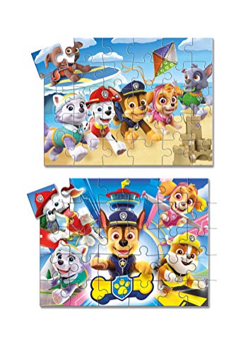 Clementoni-18097 - Edukit 4 en 1 - Paw Patrol - juego educativo con memo, puzzle, cubos con dibujos y dominó a partir de 3 años