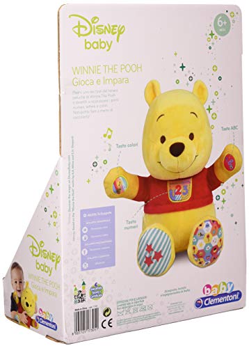 Clementoni - Winnie The Pooh Juega y aprende Peluche parlante, Multicolor, 17305