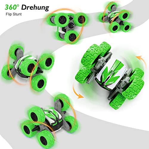 Coche teledirigido Amphibious Niños – Coche teledirigido 6 WD 2,4 GHz teledirigido 1:18 Toys RC Stunt Offroad Auto con batería 60 M agua & Land Juegos a partir de 6 años niños regalos verde