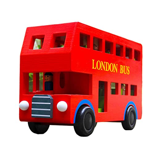 Colcolo Autobús de Londres Resistente de Madera de Pisos Modelo 1:18 para Niños
