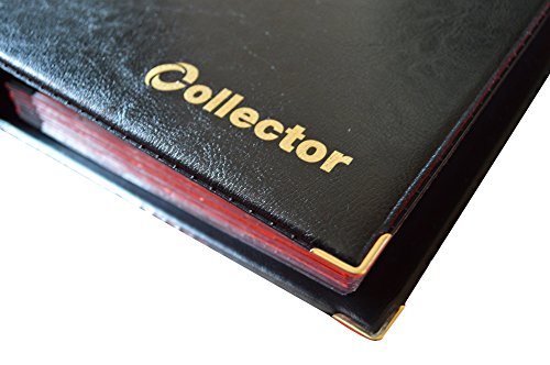 COLLECTOR Álbum para la Recogida de Monedas para Varios tamaños de Monedas, Desde pequeñas a Grades, con páginas y divisores Rojos + índice (Álbum por 300 Monedas) - Negro