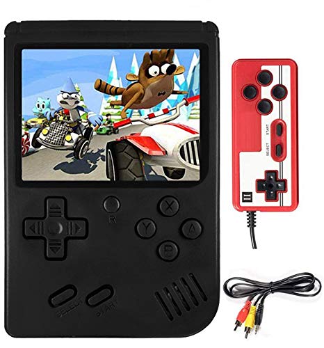 Consola de Juegos Portátil, 400 Juegos Retro Consola con 2,8 Pulgadas Pantalla a Color Soporte Dos Jugadores y Conexión de TV con Batería Recargable de 800 mAh Presente para niños y Adultos (Negro)