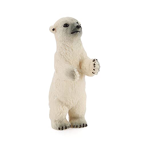 Crazyfly Figuras de oso polar, vida salvaje animal estatuilla sólido modelo ártico animal miniatura adornos para el hogar niño educación juguetes para niños niñas niños