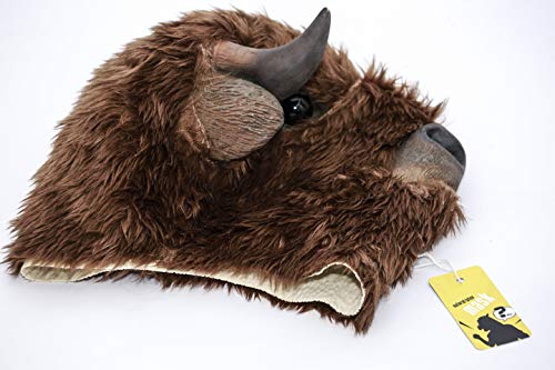 CreepyParty Fiesta de Disfraces de Halloween Máscara de Cabeza de Látex Animal Bisonte Yak Toro para Carnaval