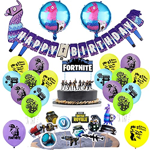 Cumpleaños Video Game Decoracion Gaming Globos Videojuegos Globos de Aluminio Gaming Feliz Cumpleaños del Pancarta Decoracion Tarta Fiesta de Videojuegos