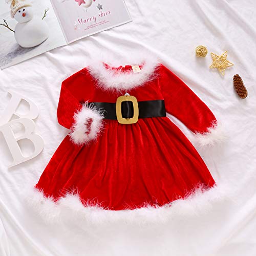 Dazzerake Bebé Niños Niñas Niñas Christmas Santa Claus Costume, Vestido de peluche, 6-12 Meses