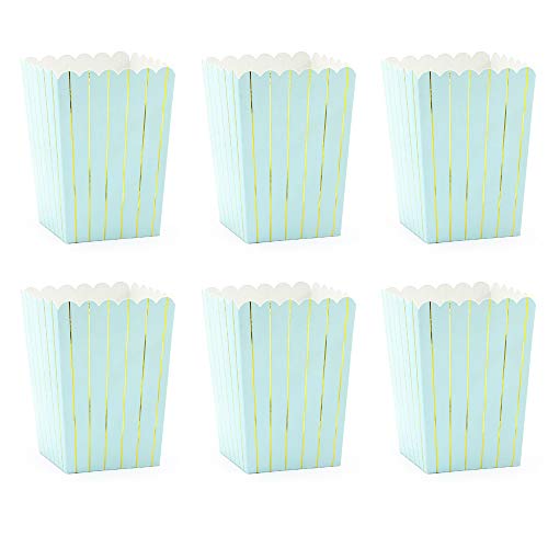 DekoHaus 6 cajas para palomitas de maíz, color azul claro