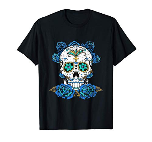 Dia De Los Muertos, Day of the Dead Retro Sugar Skull Design Camiseta