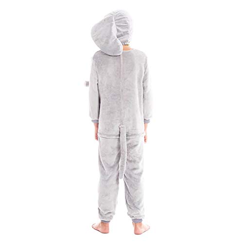 Disfraz Elefante Niño Niña Unisex【Tallas Infantiles de 3 a 12 años】[5-6 años] Mono Entero Calentito Suave Cremallera Disfraces Carnaval Animales Desfiles Obras Teatro Actuaciones